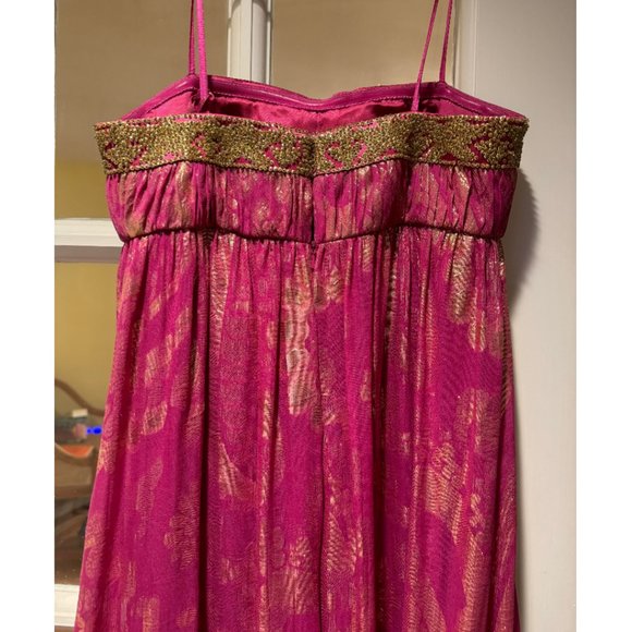 Aidan Mattox Pink & Gold Grecian Gown - Picture 4 of 6